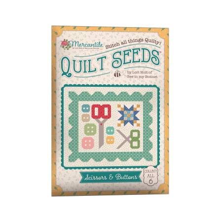 Lori Holt Mercantile Quilt Seeds Pattern Scissors & Buttons-Riley Blake Fabrics-My Favorite Quilt Store