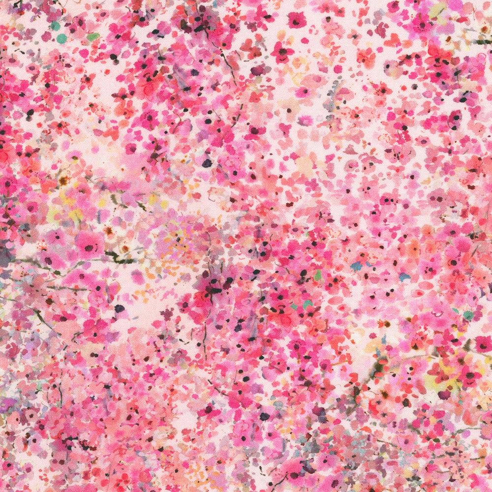 Lotus and Koi Pink Blossoms Fabric