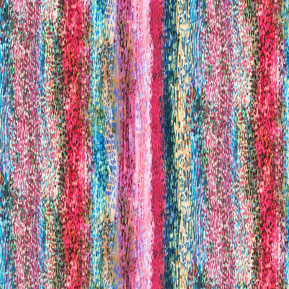 Lotus and Koi Spring Stripe Fabric
