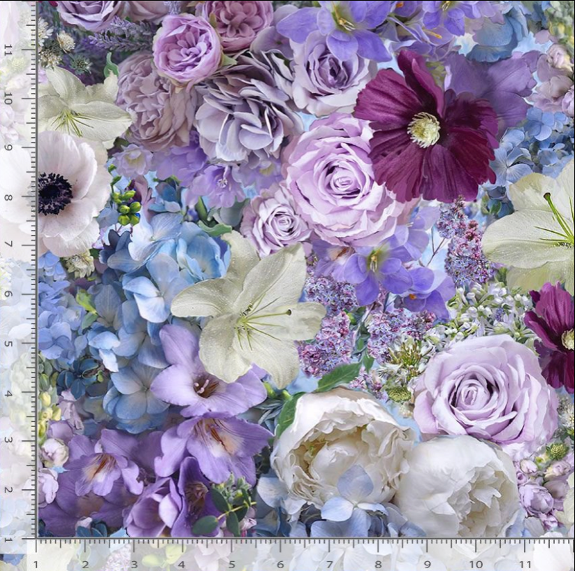 Love Letter Multi Fancy Floral Bouquet Fabric-Timeless Treasures-My Favorite Quilt Store