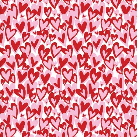 Love You Fur-Ever White/Red Hearts Forever-Benartex Fabrics-My Favorite Quilt Store
