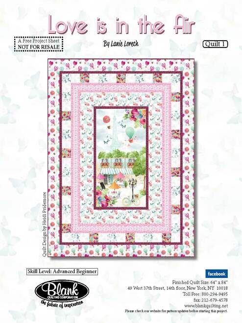 Love is in the Air Panel Quilt Pattern - Free Digital Download-Blank Quilting Corporation-My Favorite Quilt Store
