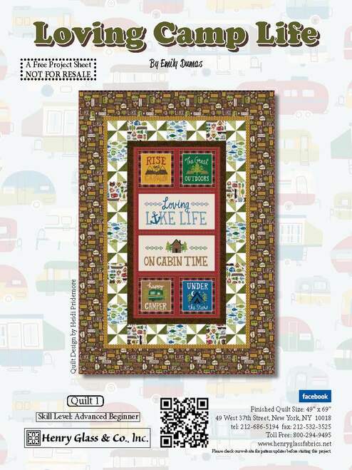 Loving Camp Life Panel Quilt Pattern - Free Digital Download-Henry Glass Fabrics-My Favorite Quilt Store