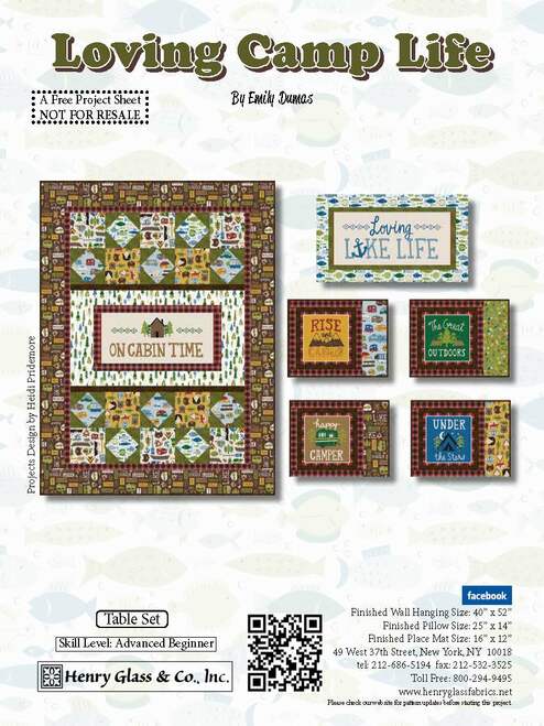 Loving Camp Life Table Set Pattern - Free Digital Download-Henry Glass Fabrics-My Favorite Quilt Store