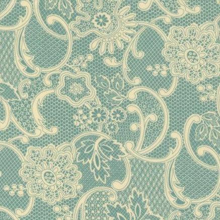 Lydias Lace Aqua Lace Blender Fabric-Moda Fabrics-My Favorite Quilt Store