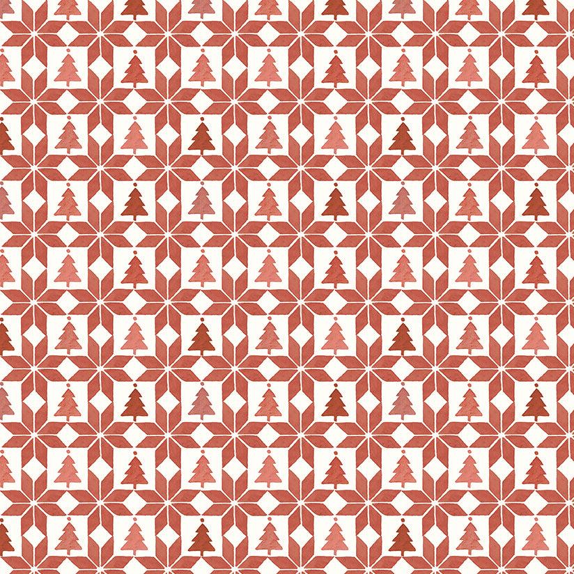 Magical Winterland Barn Red Patchwork Fabric