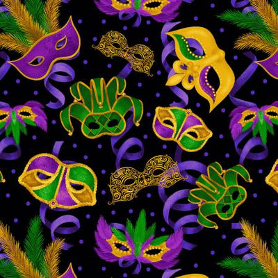 Mardi Gras Masks Black GAIL-CD8581 Cotton Woven Fabric – The Fabric Candy  Shoppe