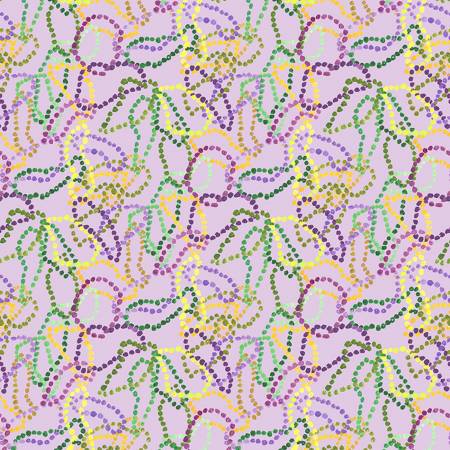 Mardi Gras Masquerade Lavender Beads Fabric