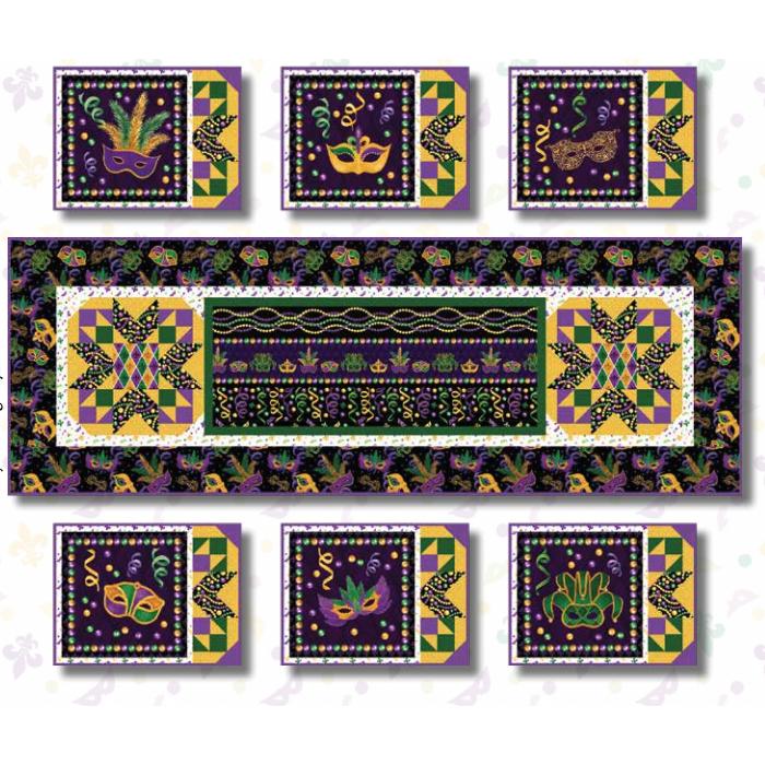 Mardi Gras Table Set Quilt Kit-Henry Glass Fabrics-My Favorite Quilt Store