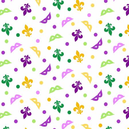 Mardi Gras Feathers Fabric – Fox & Tots