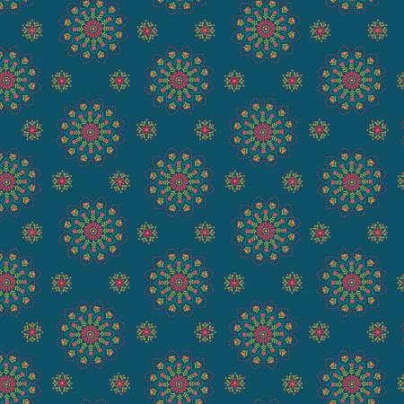 Market Street Navy Medallions Fabric