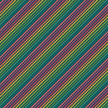 Market Street Navy Rainbow Stripes Fabric
