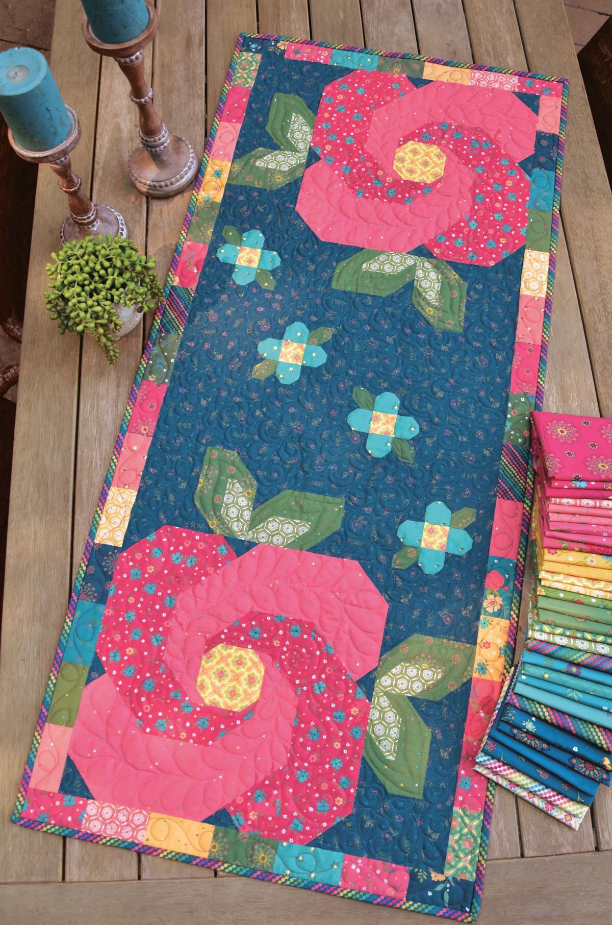 Market Street Rose Garden Runner Kit-Riley Blake Fabrics-My Favorite Quilt Store