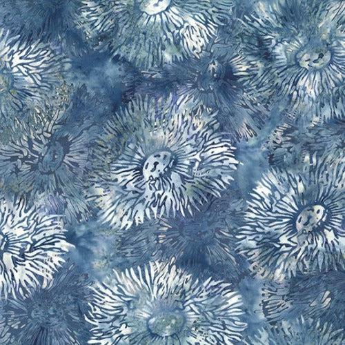 McKenna Ryan Jelly Fish Denim Sea Anemone Bali Batiks Fabric-Hoffman Fabrics-My Favorite Quilt Store
