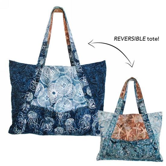 McKenna Ryan Sand in My Tote Ocean Reversible Bag Kit-Hoffman Fabrics-My Favorite Quilt Store