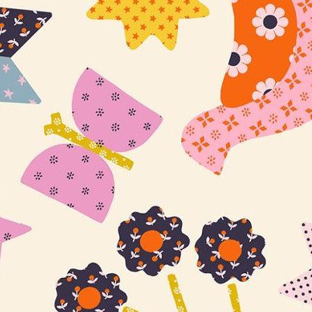 Meadow Star Daisy Retro Menagerie Fabric