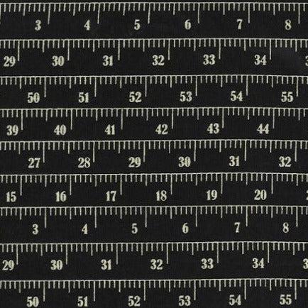 Measure Up Black Cotton Canvas 54" Wide Fabric-Moda Fabrics-My Favorite Quilt Store