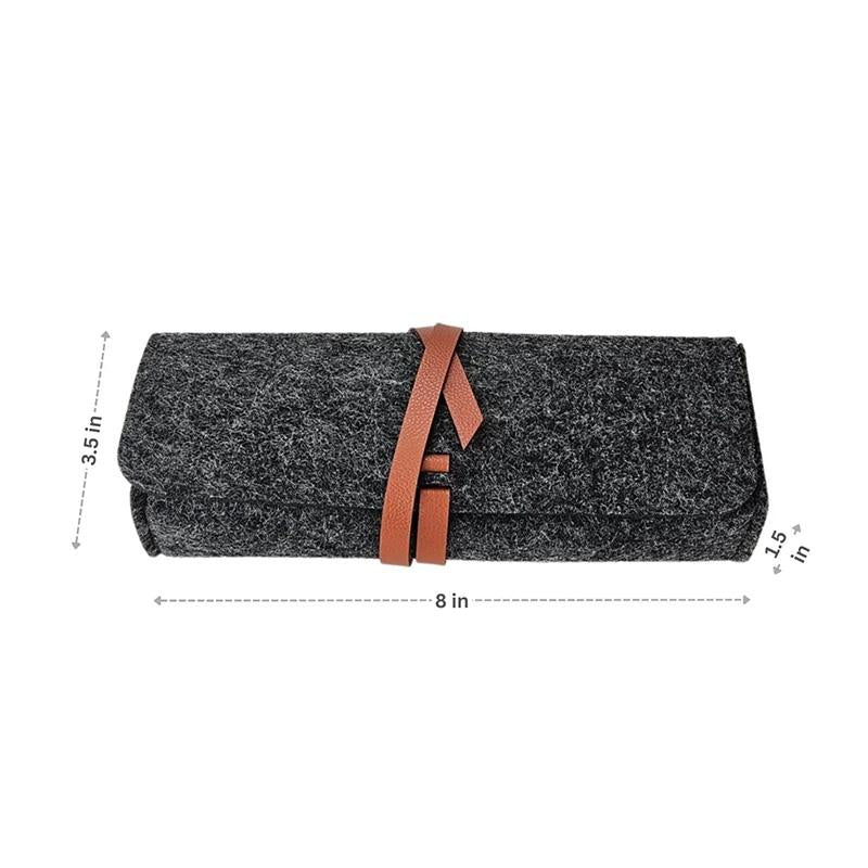 Meori Dark Grey Felt Notion Pencil Pouch-Moda Fabrics-My Favorite Quilt Store