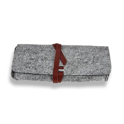 Meori Medium Grey Felt Notion Pencil Pouch-Moda Fabrics-My Favorite Quilt Store