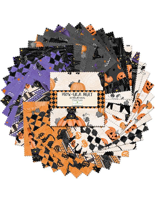 Meow-Gical Night 5" Charm Pack-Wilmington Prints-My Favorite Quilt Store
