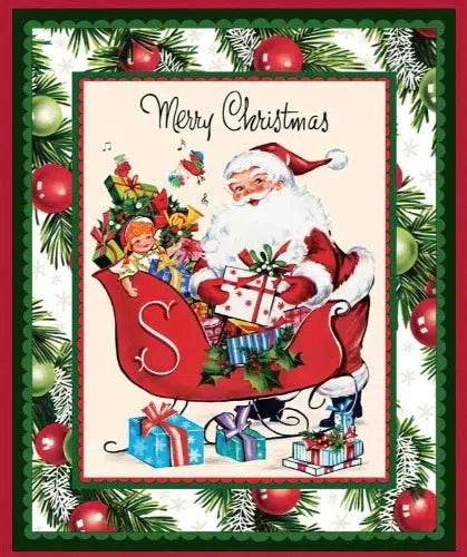 Merry Melody Multi Merry Christmas Santa 36" Panel-P & B Textiles-My Favorite Quilt Store