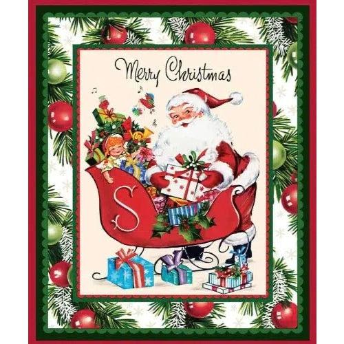 Merry Melody Multi Merry Christmas Santa 36" Panel-P & B Textiles-My Favorite Quilt Store