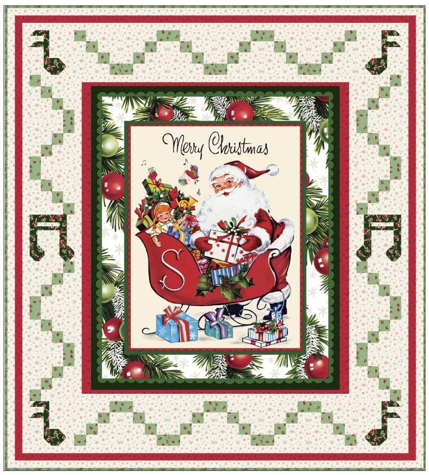 Merry Melody Santa Quilt Kit-P & B Textiles-My Favorite Quilt Store