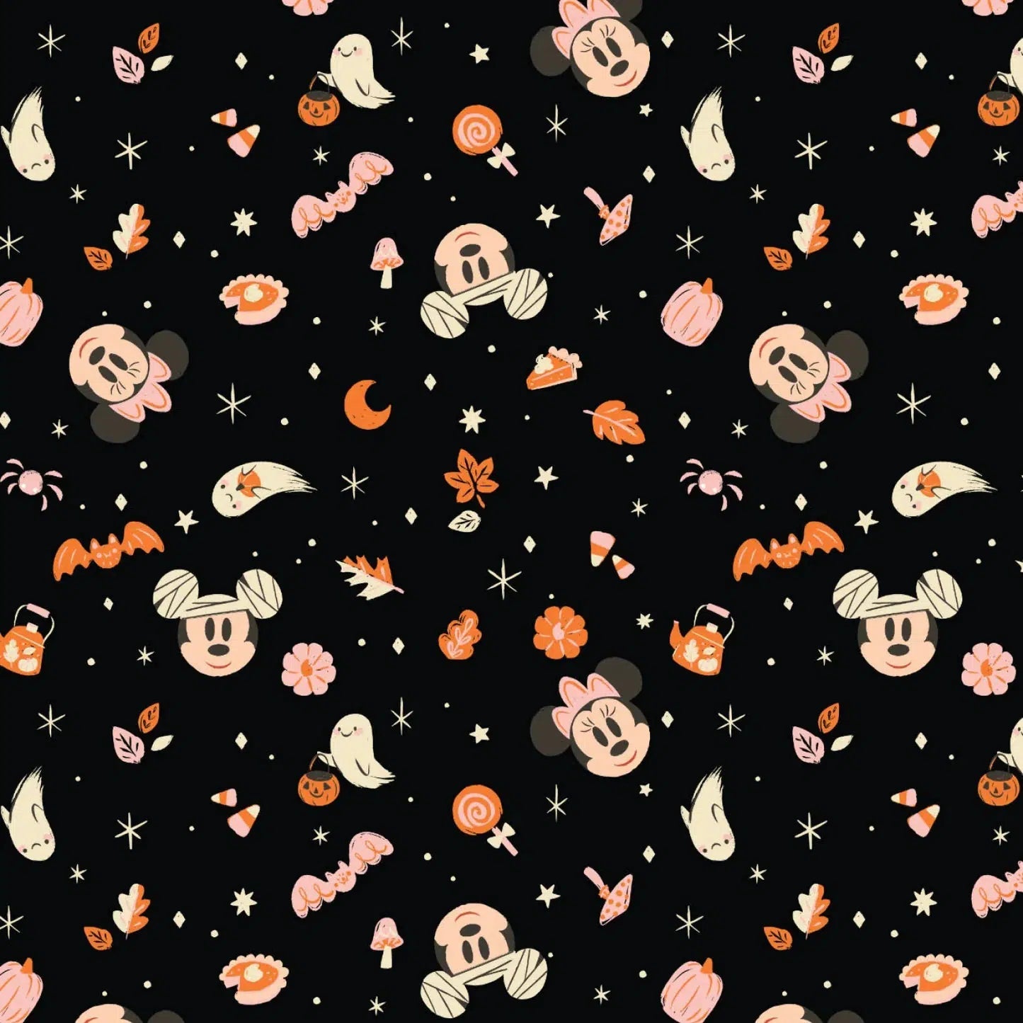 Mickey & Friends Black Halloween Treats Fabric