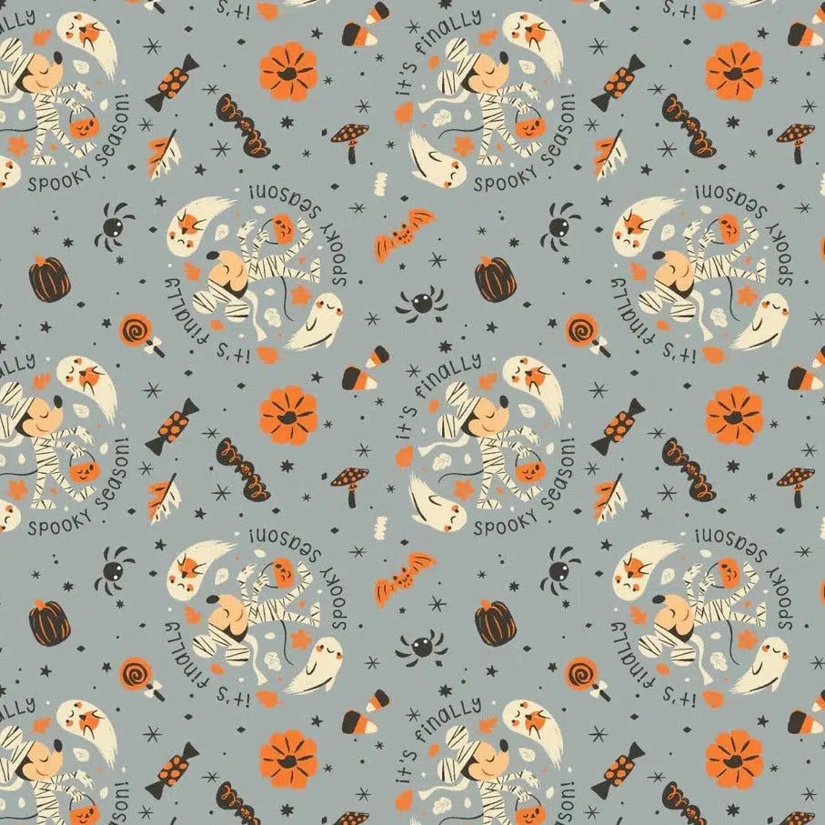 Mickey & Friends Grey Spooky Season Fabric-Camelot Fabrics-My Favorite Quilt Store