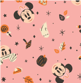 Mickey & Friends Pink Halloween Treats Fabric-Camelot Fabrics-My Favorite Quilt Store