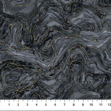 Midas Touch Charcoal Swirl Fabric-Northcott Fabrics-My Favorite Quilt Store