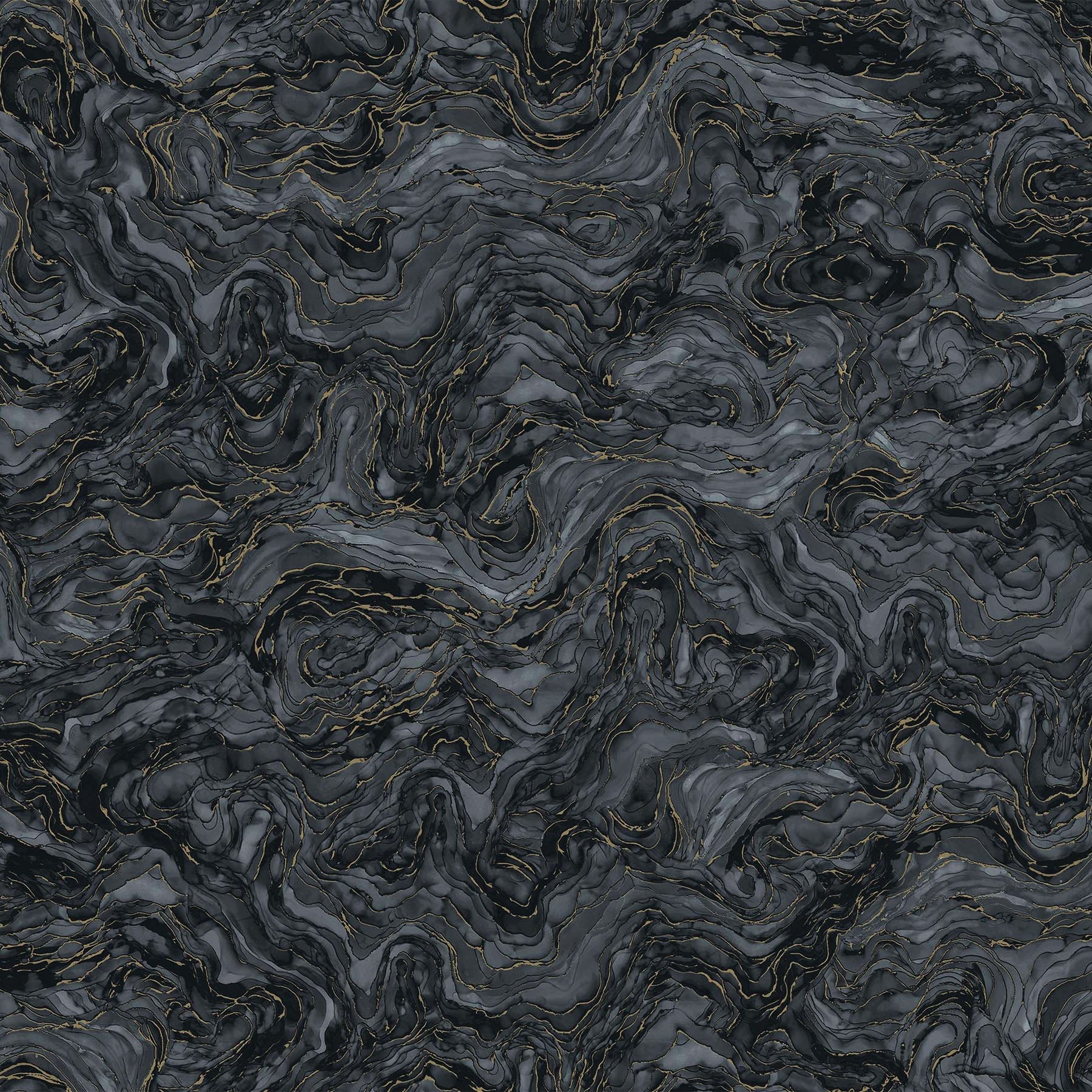 Midas Touch Charcoal Swirl Fabric