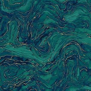 Midas Touch Dark Teal Swirl Texture Fabric-Northcott Fabrics-My Favorite Quilt Store