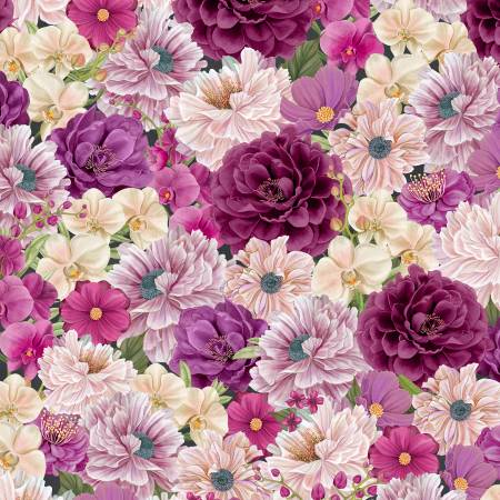 Midnight Garden Multi Packed Floral Fabric-Wilmington Prints-My Favorite Quilt Store