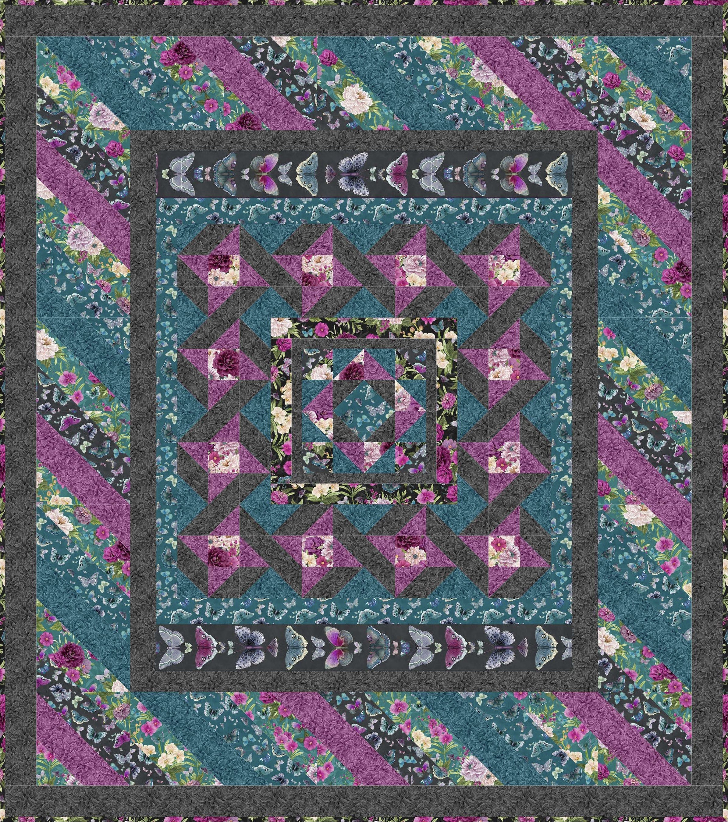 Midnight Garden Throw Quilt - Free Digital Download-Wilmington Prints-My Favorite Quilt Store