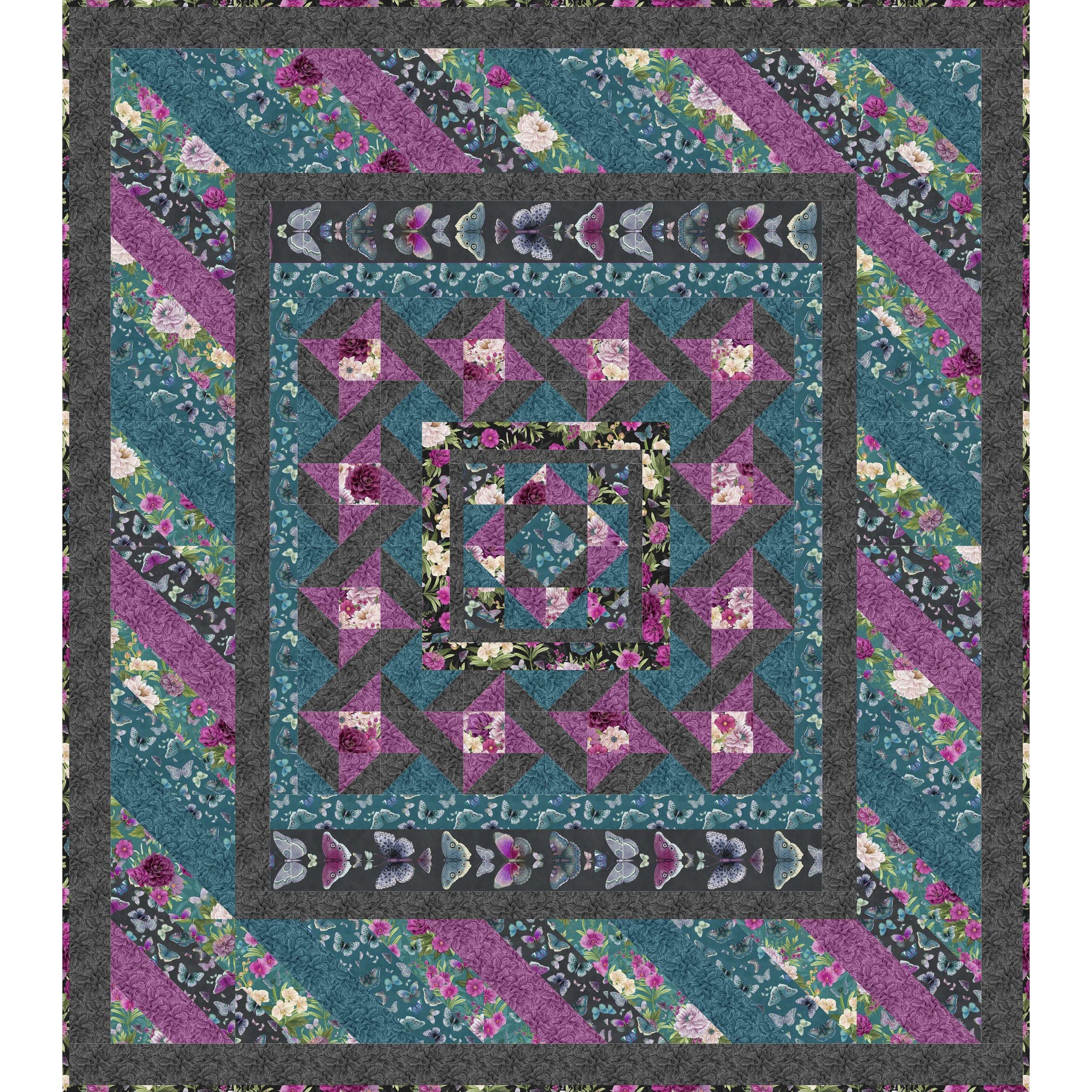 Midnight Garden Throw Quilt - Free Digital Download-Wilmington Prints-My Favorite Quilt Store
