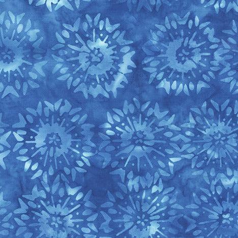 Midnight Moon Cobalt Fireworks Batik Fabric