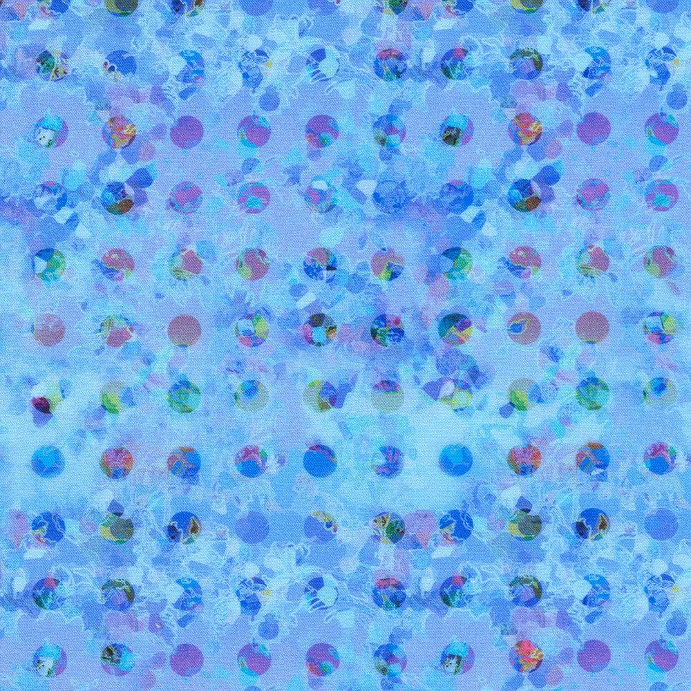 Misty Garden Abstract Dot Cornflower Fabric