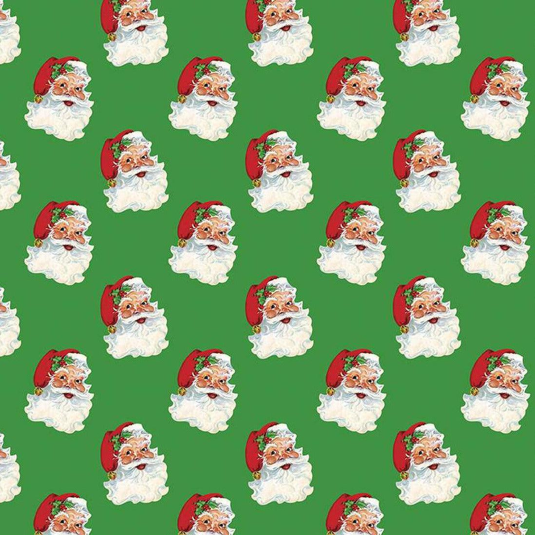 Monthly Placemats 2 December Green Santa Fabric-Riley Blake Fabrics-My Favorite Quilt Store