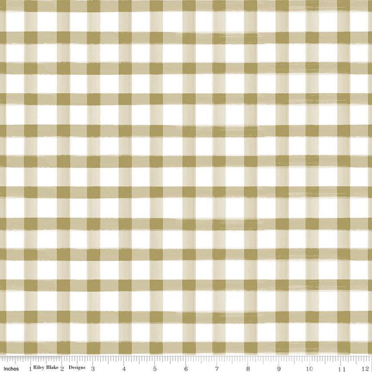 Monthly Placemats 2 Gold Gingham Fabric-Riley Blake Fabrics-My Favorite Quilt Store