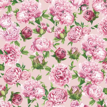 Monthly Placemats 2 May Pink Peonies Fabric