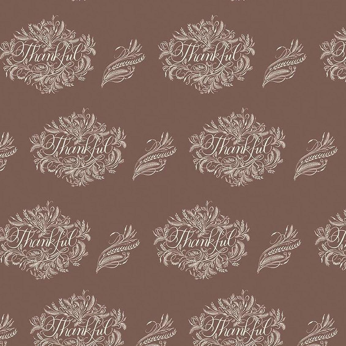 Monthly Placemats 2 November Brown Thankful Fabric