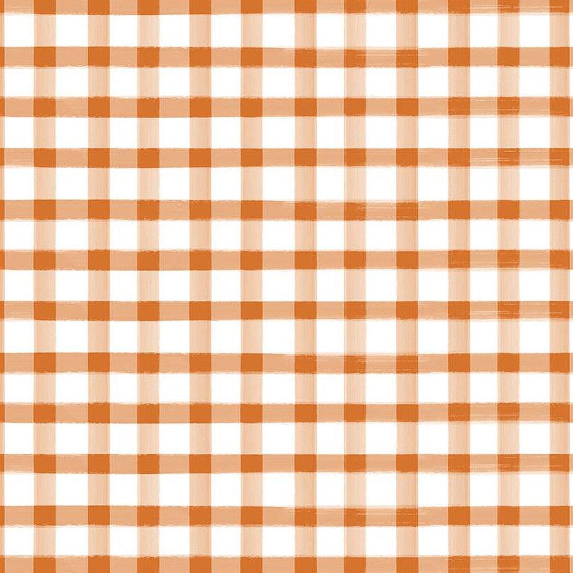 Monthly Placemats 2 November Orange Gingham Fabric