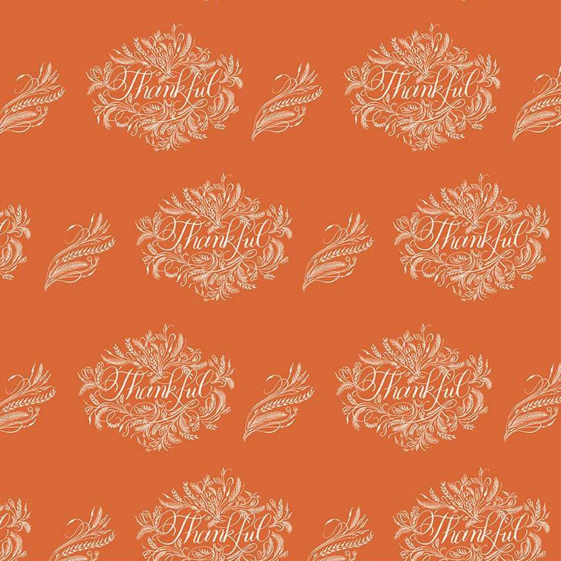 Monthly Placemats 2 November Orange Thankful Fabric-Riley Blake Fabrics-My Favorite Quilt Store