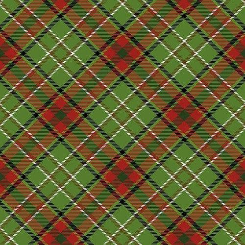 Moose Lodge Green Bias Plaid Fabric