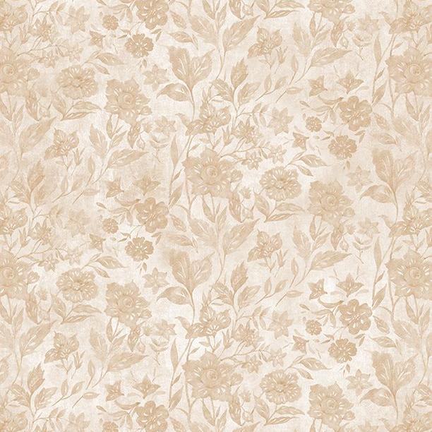 Morning Serenade Cream Floral Tonal Fabric – End of Bolt – 23″ × 44/45″