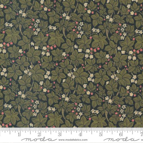 Morris Meadow Damask Black Bramble Small Floral Leaf Fabric-Moda Fabrics-My Favorite Quilt Store