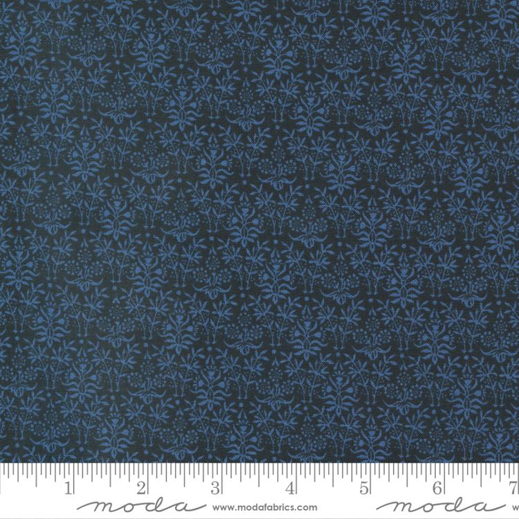Morris Meadow Kelmscott Blue Bookbinding Damask Fabric-Moda Fabrics-My Favorite Quilt Store