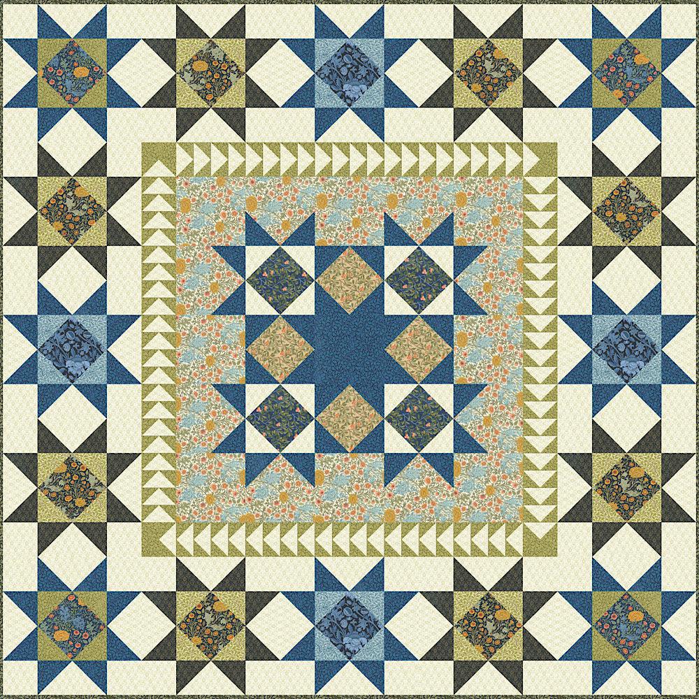 Morris Meadow Stars Quilt Kit-Moda Fabrics-My Favorite Quilt Store