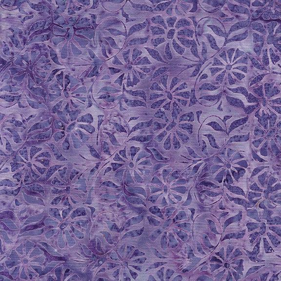 Morris Mist Purple Jelly Daisy Tile Batik Fabric-Island Batik-My Favorite Quilt Store